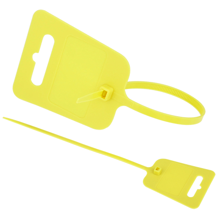 Kabelbinder mit Euroloch und Beschriftungsfeld gelb