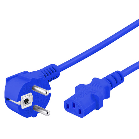 Kaltgerätekabel blau Netzkabel mit C13 Buchse 3 m