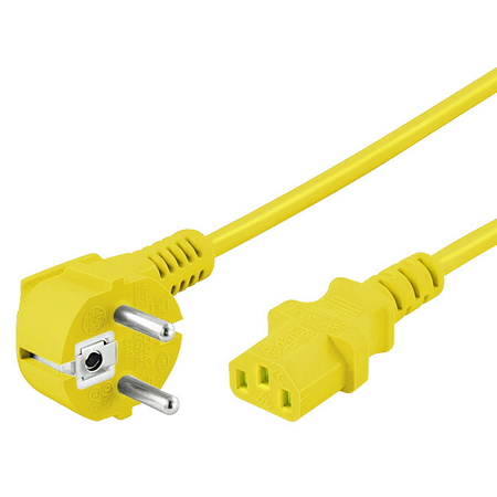 Kaltgerätekabel gelb Netzkabel mit C13 Buchse