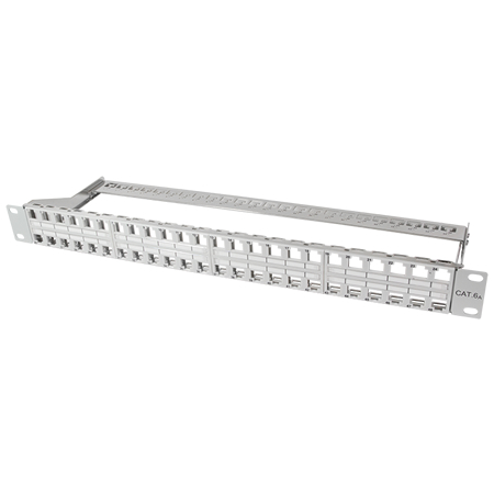 Keystone Patchpanel 48-Port Patchfeld lichtgrau