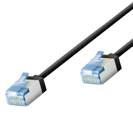 LAN Kabel extra dünn Cat.6a Patchkabel RJ45 sehr flexibel schwarz