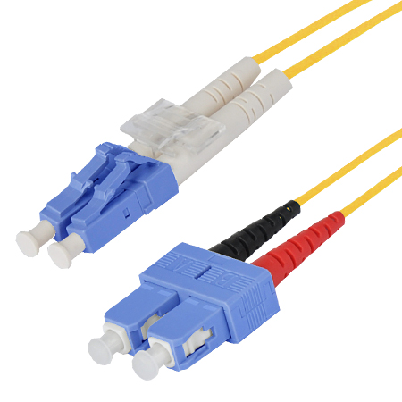 3m OS2 gelb Duplex 9/125 Patchkabel Lichtwellenleiter 3 Meter LWL Glasfaser-Kabel LC/UPC auf SC/UPC Stecker 