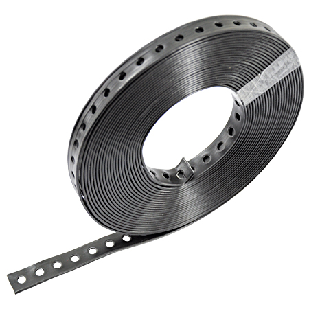 1 Rolle 10 m Lochband 19 mm/ Stahl kunststoffummantelt schwarz 