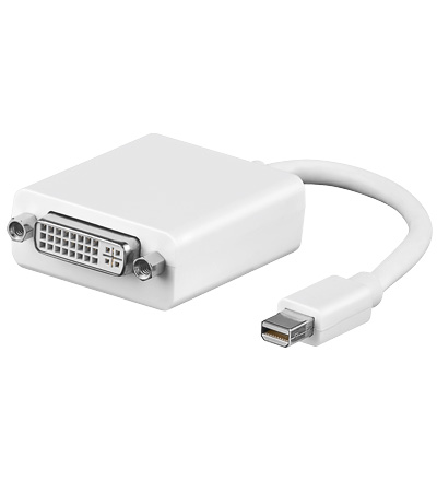 Mini DisplayPort Stecker auf DVI-D Buchse weiß