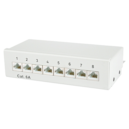 Mini Patchfeld 8-Port Cat.6a lichtgrau