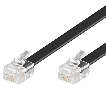 Modularkabel RJ12 / RJ12 6-polig 6P6C schwarz 10 m