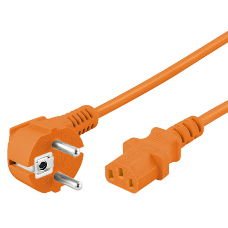 Kaltgerätekabel orange Netzkabel mit C13 Buchse 5 m