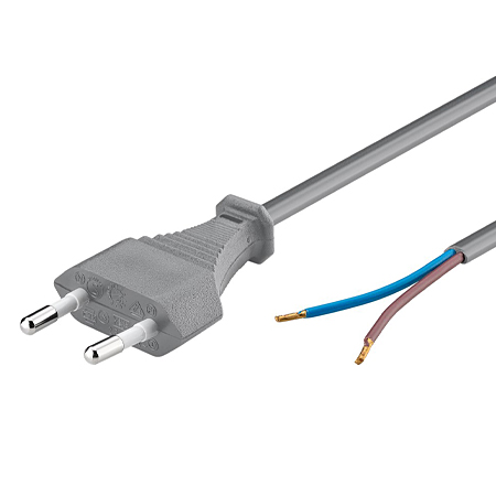 Netzkabel mit Eurostecker offenes Ende 1,5 m grau
