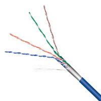 Netzwerkkabel Cat.5e F/UTP flexibel blau 50 m Ring