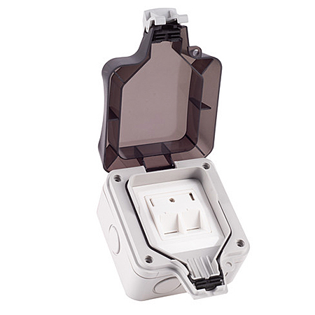Outdoor Aufputzgehäuse für zwei Keystone Module im Außenbereich, Feuchtraum