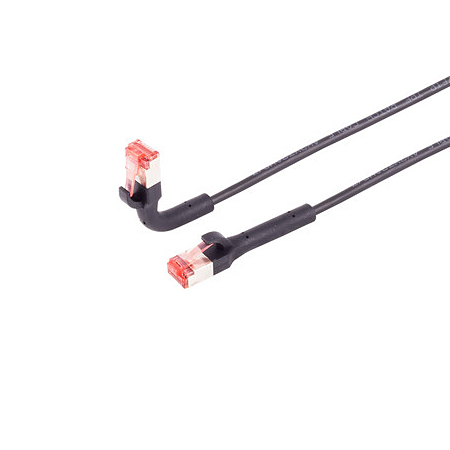 Patchkabel RJ45 Cat.6a Flex 360° variabler Winkel schwarz