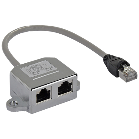 Portdoppler RJ45 Splitter Patchkabel Y-Adapter Ethernet/Ethernet