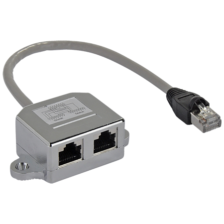 Portdoppler RJ45 Splitter Patchkabel Y-Adapter Telefon/Ethernet