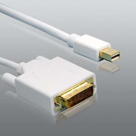 Mini DisplayPort Stecker auf DVI-D Kabel weiß