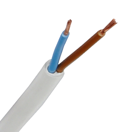 PVC-Schlauchleitung H05VV-F 2x1,0 mm² weiß