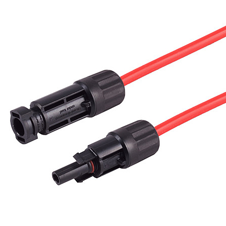 Solar Verlängerungskabel rot Solarkabel 4 mm² mit Stecker für PV-Anlagen