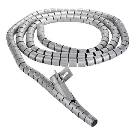 Spiralschlauch flexibel mit Einziehhilfe 2,5 m silber