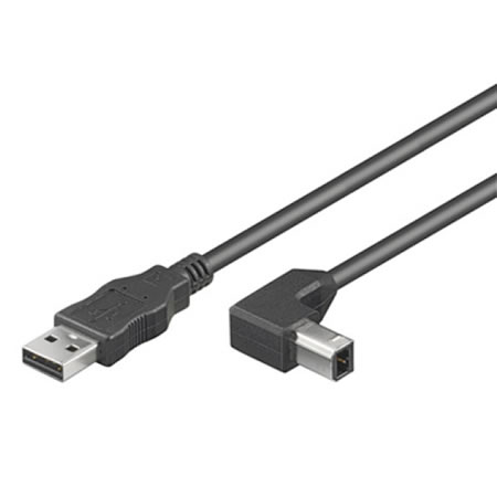 TECHly USB 2.0 Anschlusskabel (A) > (B) 90° gewinkelt schwarz 0,5 m