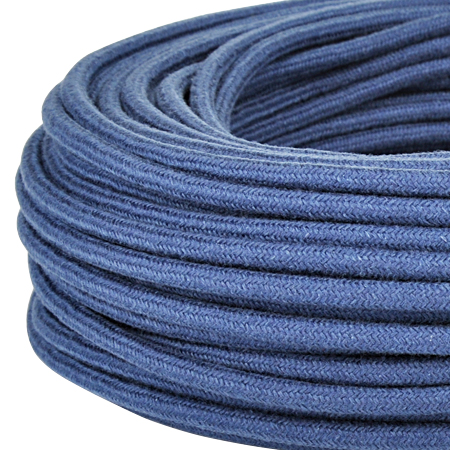 Textilkabel Stoffkabel 3x0,75 mm² jeansblau