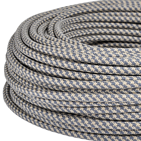 Textilkabel Stoffkabel 3x0,75 mm² Jute grau gestreift Meterware