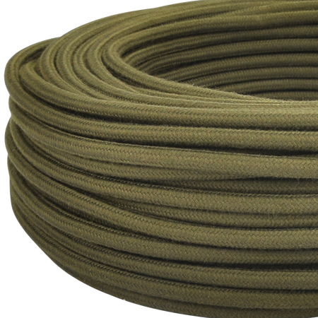 Textilkabel Stoffkabel 3x0,75 mm² Khaki moosgrün Meterware