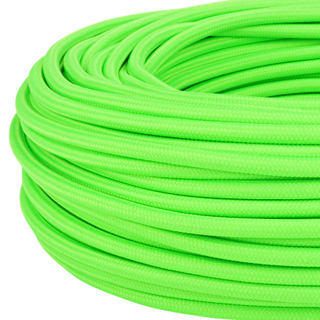 Textilkabel Stoffkabel 3x0,75 mm² Neon grün Meterware