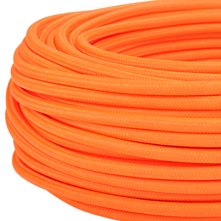 Textilkabel Stoffkabel 3x0,75 mm² Neon orange 10 m