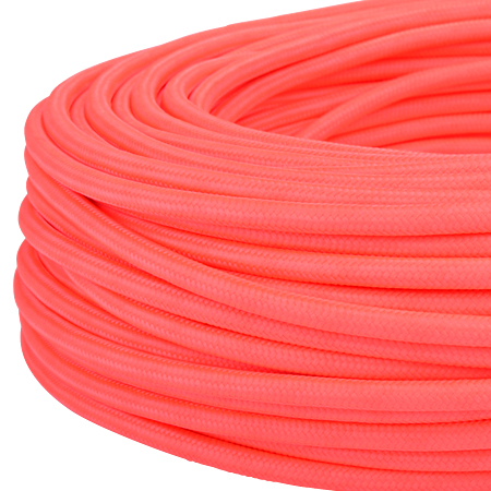 Textilkabel Stoffkabel 3x0,75 mm² Neon pink