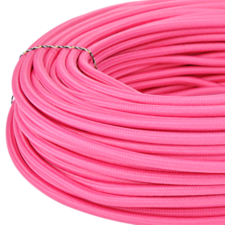 Textilkabel Stoffkabel 3x0,75 mm² pink