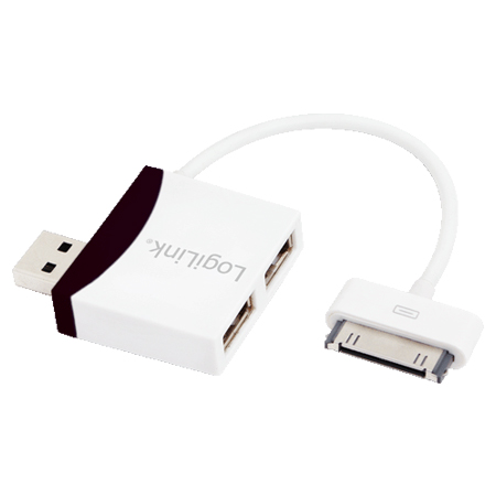 LogiLink USB 2.0 Hub 2-Port mit Dock Connector Kabel