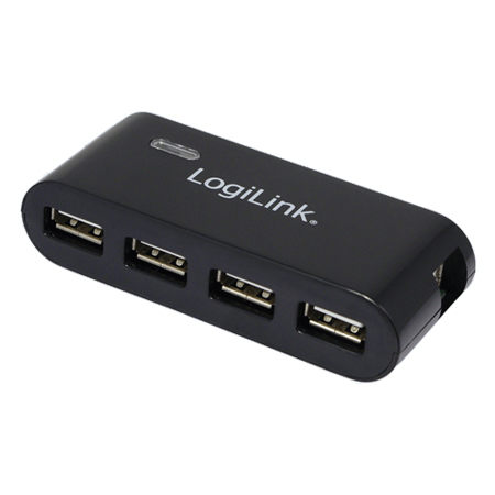 LogiLink USB 2.0 Hub 4-Port mit Netzteil schwarz