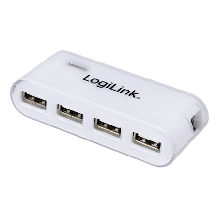 LogiLink USB 2.0 Hub 4-Port mit Netzteil weiß