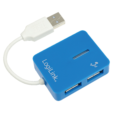 LogiLink USB 2.0 Hub 4-Port Smile blau