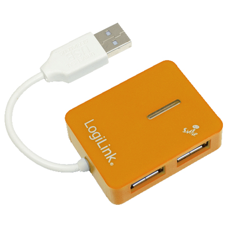 LogiLink USB 2.0 Hub 4-Port Smile orange