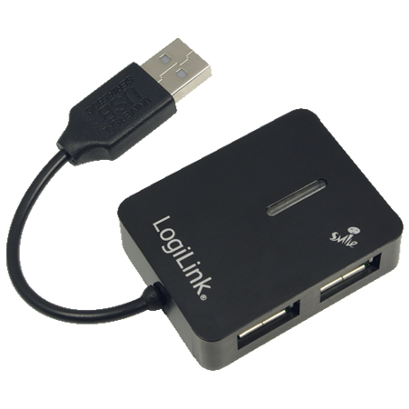 LogiLink USB 2.0 Hub 4-Port Smile schwarz