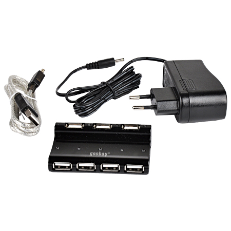 USB 2.0 Hub / Verteiler 7-Port schwarz