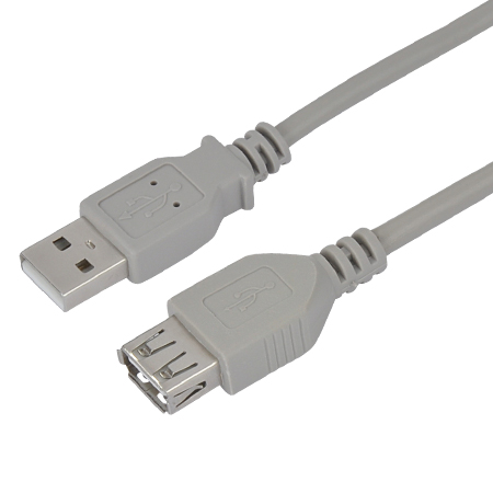 USB 2.0 Kabel A-Stecker, A-Buchse grau