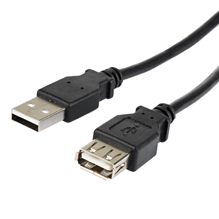 USB 2.0 Kabel A-Stecker, A-Buchse schwarz