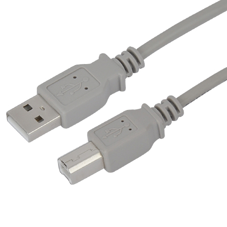 USB 2.0 Kabel A-Stecker, B-Stecker grau 0,5 m