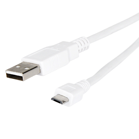 USB 2.0 Kabel A-Stecker, Micro-B-Stecker 1,8 m weiß