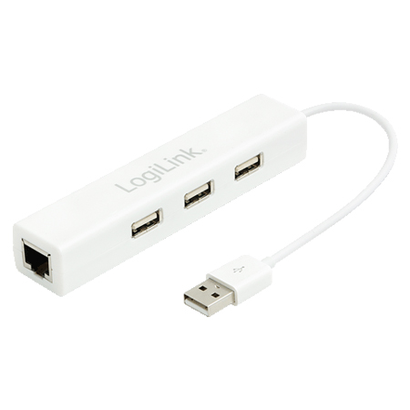 LogiLink USB 2.0 Fast Ethernet zu RJ45 Adapter mit 3-Port USB Hub