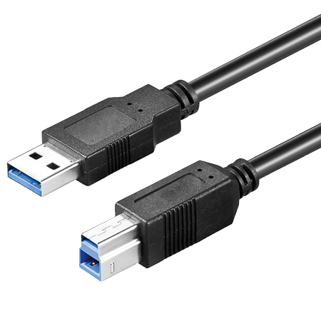 CSL Computer  USB 3.0 Kabel 1,0m, USB B Stecker auf USB A Stecker, schwarz