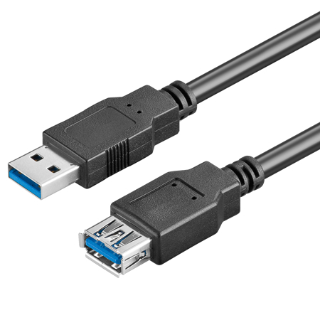 USB 3.0 Verlängerungskabel A-Stecker, A-Buchse schwarz 5 m