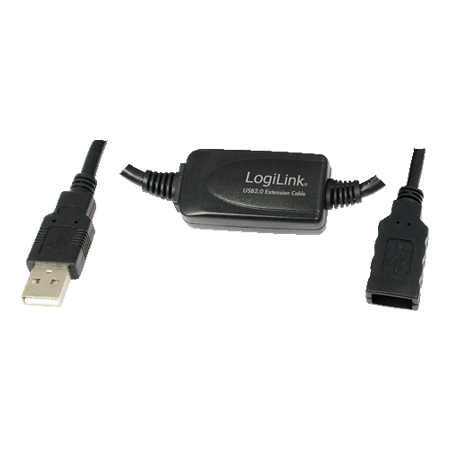 LogiLink USB 2.0 Verlängerungskabel schwarz 20 m