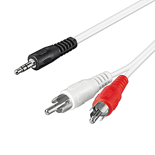 Audio Adapterkabel Klinke 3,5 mm 2xCinch weiß 3 m