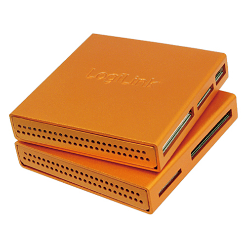 Produktbild von LogiLink Cardreader USB 2.0 All-in-One Alu orange