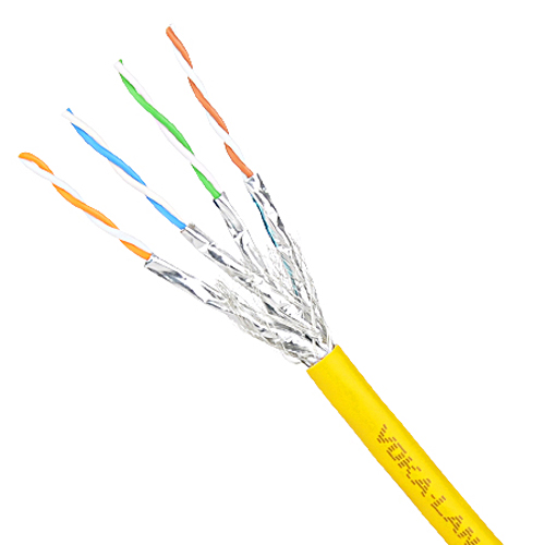 Cat.7a Netzwerkkabel Verlegekabel 1500 MHz S/FTP PIMF gelb 50 m