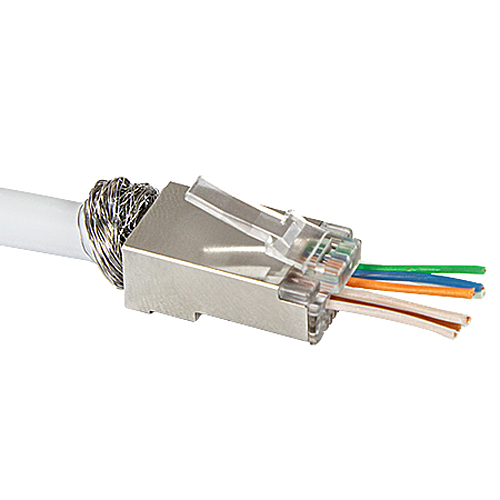 Produktbild von Cat.6 Stecker RJ45 vorne offen geschirmt einfache Montage