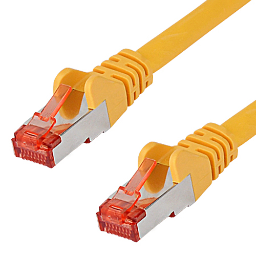 Cat.6a Patchkabel RJ45 LAN Kabel S-FTP/PIMF gelb 0,25 m