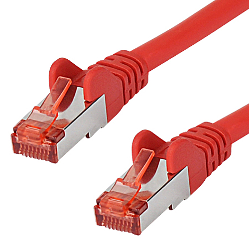 Cat.6a Patchkabel RJ45 LAN Kabel S-FTP/PIMF rot 0,25 m